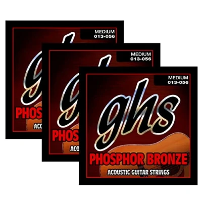 Image of GHS Phosphor Bronze Acoustic Guitar Strings Standard Medium (.012 .054) S335 3 SET (3 SETS)