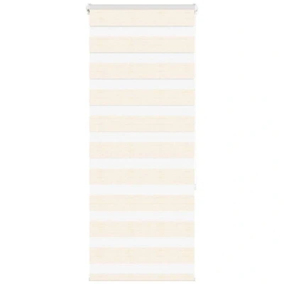 Image of vidaXL Zebra Blind Marble Beige 55x150 cm Fabric Width 50.9 Polyester
