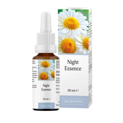 Image of Jan De Vries Night Essence Promote Better Sleep Flower Quieten an Over stimulated Mind Contains Chamomile, Aspen &amp; Bluebell 30ml