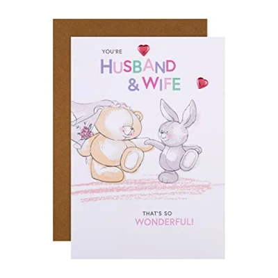 Image of Hallmark Wedding Card for Husband and Wife Cute Forever Friends Design