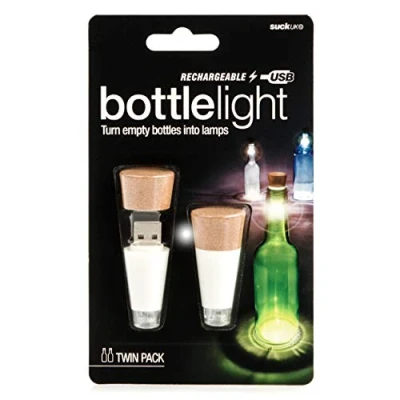 Image of Suck UK Bottle Lights USB With Cork Rechargeable Lamp Kit &amp; Battery Operated For Bottles And Jars LED Light Table Decorations Centrepiece x2