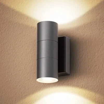 Image of CELAVY Outdoor Wall Lights, Up Down Outside Lights Mains Powered, IP65 Waterproof Modern Front Door Porch Light Lamp 10W 3000K GU10, External LED Sconce Mounted for House, Grey