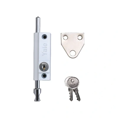 Image of Yale Locks P124 Door Push Bolt White Finish Visi YALP124WE