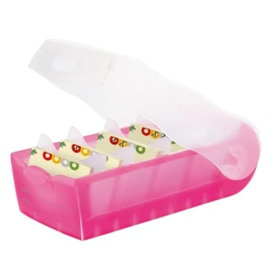 Image of HAN 997 663, CROCO Flashcard Index Box. For learning vocabulary in an ingeniously simple way, A7, translucent pink