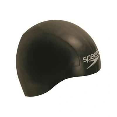 Image of Speedo Unisex Aqua V Racing Swimming Cap Racewear, Black, One Size