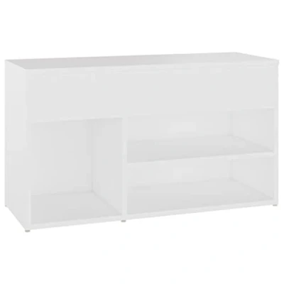 Image of vidaXL Shoe Bench in Scandinavian Style White Engineered Wood with Storage Shelves, Compartment and Chest Ideal for Entryway, Bedroom or Living Room