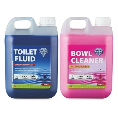 Image of Blue Diamond Chemical Toilet Fluid Twin Pack 2L for Camping Caravan &amp; Motorhomes