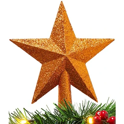 Image of Christmas Concepts® 20cm Glitter Tree Top Star Decoration Topper (Copper)