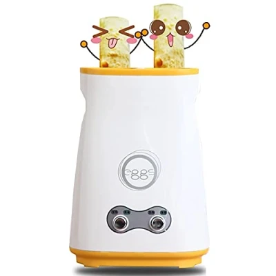 Image of Electric double egg roll Maker, cooking tool cup omelette master sausage machine breakfast Stainless Steel, 7 minutes automatic (Color : A)