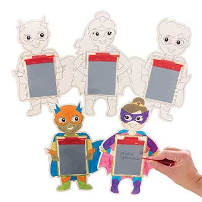 Image of Baker Ross FX723 Star Hero Colour In Magic Slates Pack of 12, Party Bag Fillers for Kids