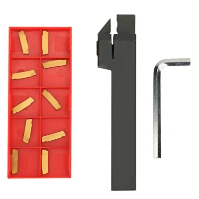 Image of Uxsiya MGEHR1616‑2 4inch CNC Lathe Turning Tool Holder 10PCS MGMN200‑G Inserts +Wrench, with Storage Box
