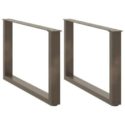 Image of vidaXL Coffee Table Legs U Shaped Steel 70x42 43 cm Adjustable Levelers