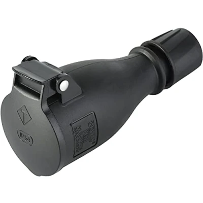Image of Electraline 55080 Professional Schuko Socket IP54 with Automatic Spring Cover for Hands Free Operation Black