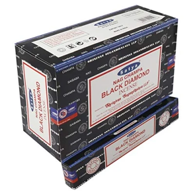 Image of Satya 01346 Black Diamond Incense Sticks, 12 Packs x 15g, One Size