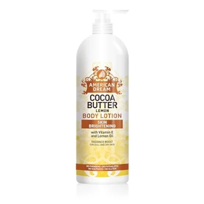 Image of American Dream Radiance Boost Cocoa Butter Body Lotion with Lemon oil &amp; Vitamin E, for dull dry skin 750ml