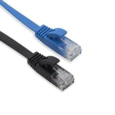 Image of Cablesson Cat6 Ethernet Super Slim Network Patch Cable 2 Pack RJ45 Connector Lead Flat Broadband for LAN 250MHz 1000Mbps Ideal Internet, Router, Modem, TV, PC &amp; Laptop 5m