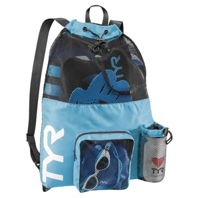 Image of TYR Unisex Big Mesh Mummy Backpack, Blue, One Size UK