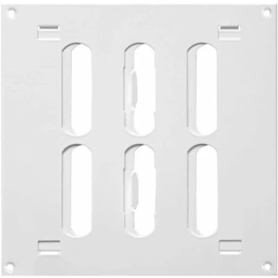 Image of White Metal Air Vent Grille / 150mm x with Adjustable Shutter/Modern Flat Louvre Duct Cover