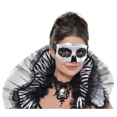 Image of amscan 841323 55 (Box6) Black &amp; Bone Venetian Skull Mask