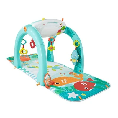 Image of Fisher Price 4 in 1 Ocean Activity Centre with Different Ways to Play as Baby Grows Songs, Sounds, Phrases, Lights, Colours and Textures, Suitable from Birth