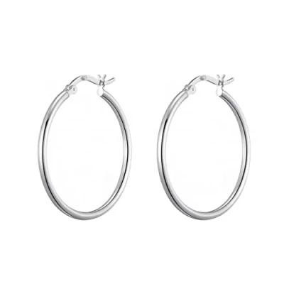 Image of Philip Jones Sterling Silver 30mm Hoop Earrings