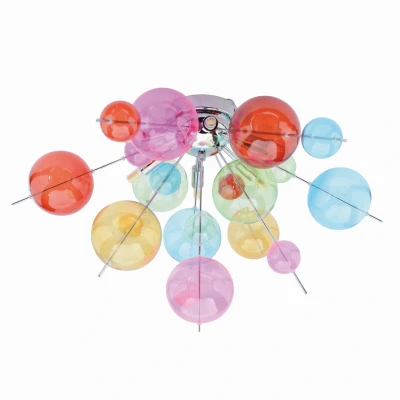 Image of Näve Aurinia ceiling light Ø 57 cm colourful lampshades