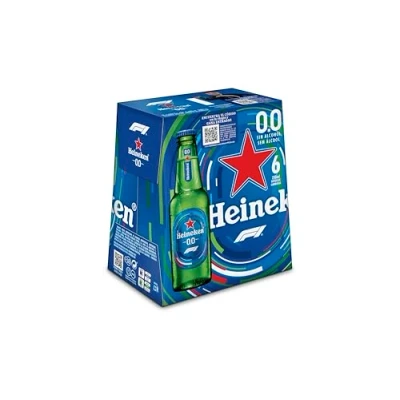Image of Heineken 00 Beer Pack of 6 Bottles x 250 ml Total: 1.5 L