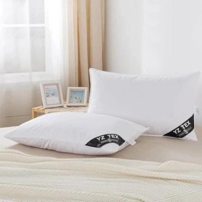 Image of YZTEX 2 Pack Goose Feather and Down Pillows 100% Cotton Shell Soft Hotel Quality Pillows(15% Down)