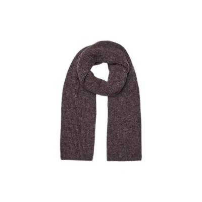 Image of VERO MODA VMGILA Rib Scarf Noos Scarf, Plum Perfect/Detail: Black Melange, One Size, Perfect/Detail:Black Size