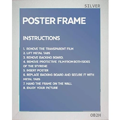 Image of OB2H MAXI, POSTER FRAME, PICTURE FRAME (Silver, Size, 61 cm x 91.5 cm(36 24) Inch)