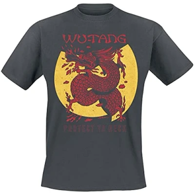 Image of Wu Tang Clan Inferno Men T Shirt Charcoal L, 100% Cotton, Regular