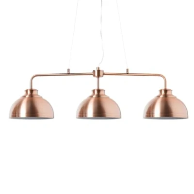 Image of LITECRAFT Brooklyn Ceiling Pendant Industrial Style 3 Light Rose Gold