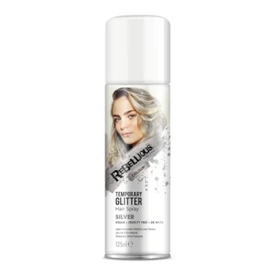 Image of Glitter Hair Colour Spray, Silver Sparkle, 125ml, Loose