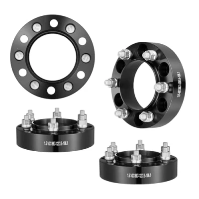Image of VEVOR Wheel Spacers, 1.5&quot; 6&quot;x5.5&quot; Adapters, 6 Lug Forged Spacer, 106.1 mm Bore Hubcentric M12 x1.5 Studs Fit for 1996 2022 Toyota and Lexus, 4 PCS Black