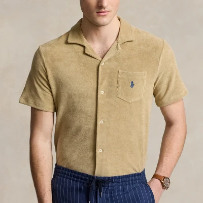 Image of Polo Ralph Lauren Short Sleeve Shirt, Men&#039;s, Size: Medium, Coastal beige