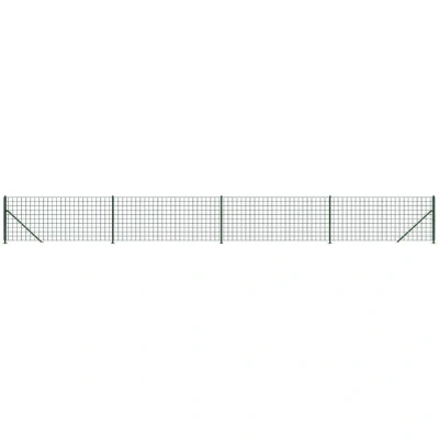 Image of Wire Mesh Fence with Flange Green 1.1x10 m Vidaxl