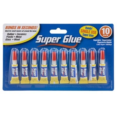 Image of One Use Tube Super Glue 1 Gram Tube, Pack of 10 Convenient &amp; Portable Single Adhesive, Perfect for DIY, Crafting, Home Repairs Workshops