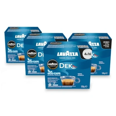 Image of Lavazza A Modo Mio Dek Cremoso Coffee Capsules (4 Packs of 16)