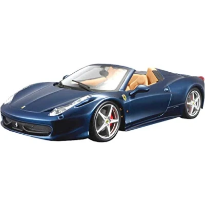 Image of Bburago B18 26017R Ferrari 458 Spider Race &amp; Play Vehicle Collectible Die cast Car, Red