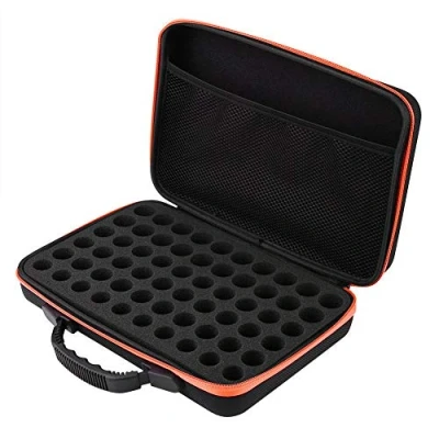 Image of Essential Oil Box, 60 Grids Bottles Oils Carrying Case Hard Shell Exterior Storage Organizer fit Grid 5ml/10ml/15ml Bottle(red)