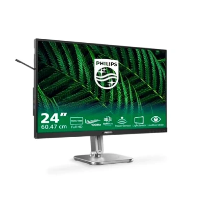Image of Philips 24B2G5200 24 inch Full HD monitor, height adjustable, speakers, Adaptive Sync (1920x1080, 75 Hz, 1x D Sub, HDMI 1.4, DisplayPort 1.2, USB Hub) dark/gray