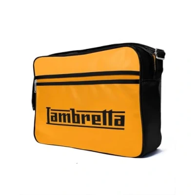 Image of Lambretta Logo Flight Bag Black/Mustard One Size