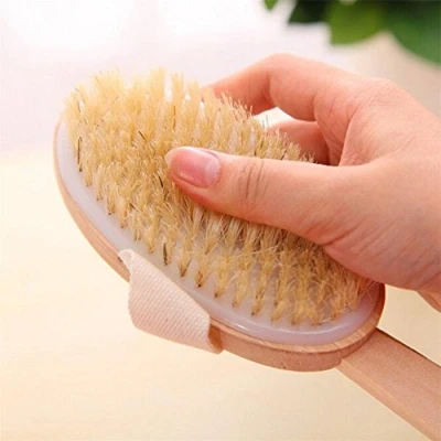 Image of Gemini_mall® Professional Wooden Dry Skin Body Brush with Natural Bristles
