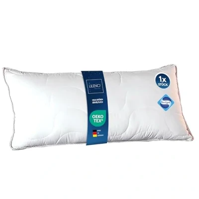 Image of LILENO HOME Pillow 40 x 80 cm, Perfect for Duvet 135 200 Bed Boil Proof up to 95 C and with Antibacterial Equipment, Allergy Sufferers as