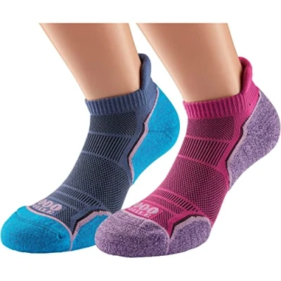 Image of Mens and Women&#039;s 2 Pair 1000 Mile Run Anklet Socks Hot Pink 6 8.5 Ladies