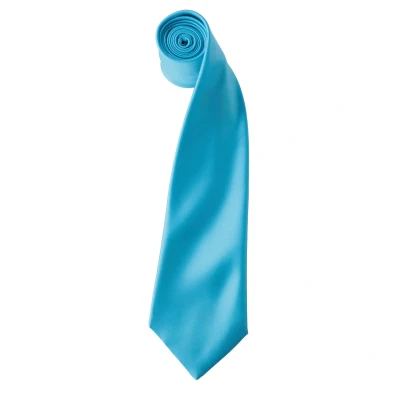 Image of Premier Mens Plain Satin Tie (Narrow Blade) (Turquoise) One Size