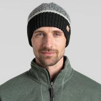 Image of Craghoppers Mens Forster Beanie Hat Perfect for Outdoors, Walking, Hiking &amp; Camping Black