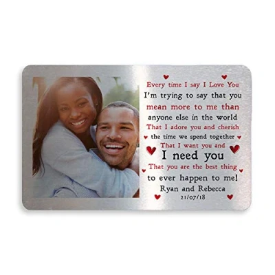 Image of Red Ocean Personalised Valentines Day Anniversary Wedding Gift Wallet Insert for Him or Her