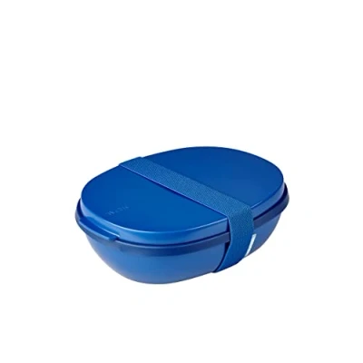 Image of Mepal Lunchbox Ellipse Duo Lunch Box for Adults &amp; Salad to Go Practical A Healthy Ideal Sandwiches, Salads Leftovers 825 ml + 600 Vivid Blue