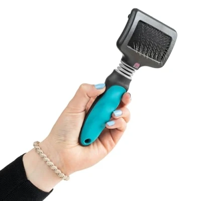 Image of Mikki Dog, Cat, Puppy, Kitten Grooming Soft Pin Slicker Brush For Knot, Tangles Sml Med Pet Small